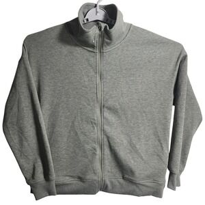 MONDETTA Gray Full Zip Mock Neck Sweatshirt Track Jacket Size L